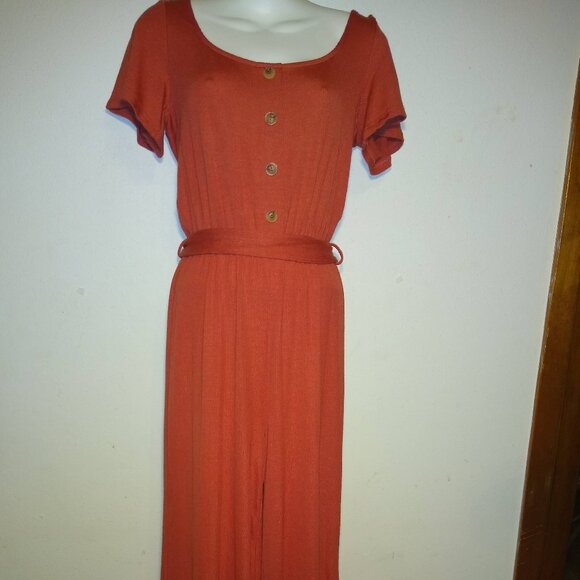 Short Sleeve Wide Pant Romper/ Jumpsuit - Picture 1 of 4
